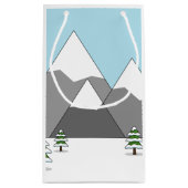 冬の風景で歌うハッピーブラックバード スモールペーパーバッグ (裏面)