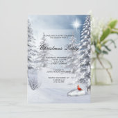 冬の風景とカーディナルのクリスマスパーティー 招待状 (スタンド正面)