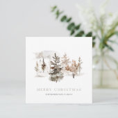 冬の風景とクリスマスウォーターカラーカード (スタンド正面)