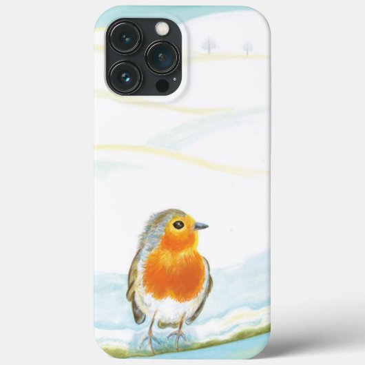 冬の風景とレッドロビン Case-Mate iPhoneケース (裏面)