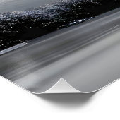 冬の風景と木、黒と白 – アート ポスター (コーナー)