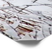 冬の風景と鹿の価値のポスター紙 ポスター (角)