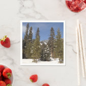 冬の風景にモンタナ山のトレイル写真 スタンダードカクテルナプキン (インサイチュ)