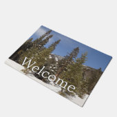 冬の風景にモンタナ山のトレイル写真 ドアマット (アングル)