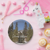 冬の風景にモンタナ山のトレイル写真 ペーパープレート (パーティー)