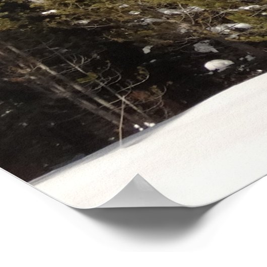 冬の風景にモンタナ山のトレイル写真 ポスター (角)