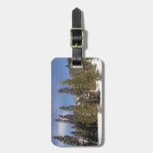 冬の風景にモンタナ山のトレイル写真 ラゲッジタグ (正面縦)