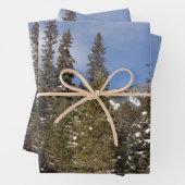 冬の風景にモンタナ山のトレイル写真 ラッピングペーパーシート (インサイチュ)