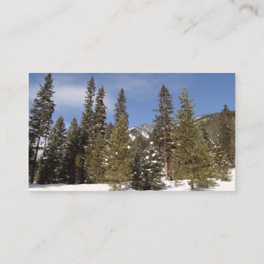 冬の風景にモンタナ山のトレイル写真 名刺 (裏面)