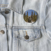 冬の風景にモンタナ山のトレイル写真 缶バッジ (インサイチュ)