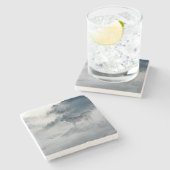 冬の風景に登場する狼 ストーンコースター (横)