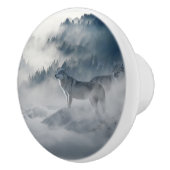 冬の風景に登場する狼 セラミックノブ (右)