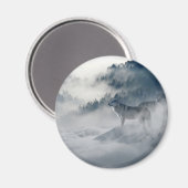 冬の風景に登場する狼 マグネット (正面/裏面)