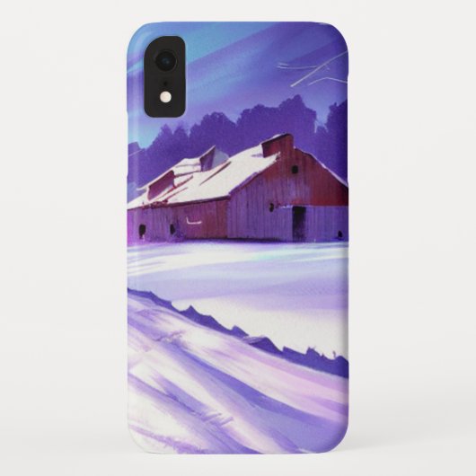 冬の風景に覆われた雪の納屋 Case-Mate iPhoneケース (裏面)