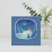 冬の風景のクリスマス サンキューカード (スタンド正面)