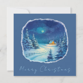 冬の風景のクリスマス サンキューカード