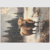 冬の風景のデコパージュのハイランドコウ 薄葉紙 (正面)
