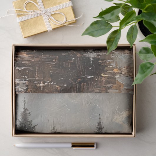 冬の風景の中のハイランドカウズデコパージュ 薄葉紙 (ギフト)