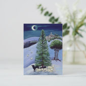 冬の風景の中の羊 ポストカード (スタンド正面)