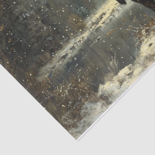 冬の風景の切り絵画離し 薄葉紙 (詳細)