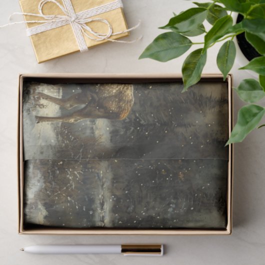 冬の風景の切り絵画離し 薄葉紙 (ギフト)