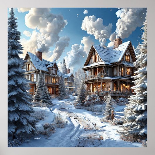 ❄️ 冬の風景の壁のアート 雪のシーンの装飾 🌲 ポスター (正面)