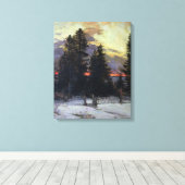 冬の風景の夕日， c.1902 キャンバスプリント (インサイチュ (ウッドフロア))