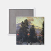 冬の風景の夕日, c.1902 マグネット (正面/裏面)