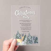 冬の風景の木と鹿のクリスマス企業