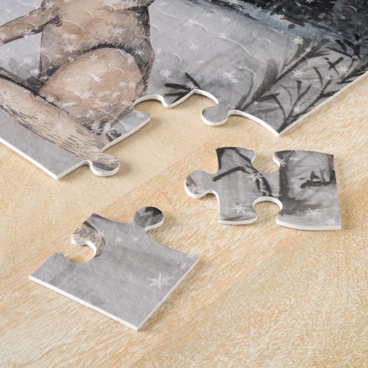 冬の風景の水の色ウルフシカ ジグソーパズル (側面)