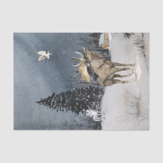 冬の風景の水の色ウルフムースシーン 薄葉紙 (正面)