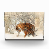 冬の風景の虎の家族フォトブロック フォトブロック (正面)