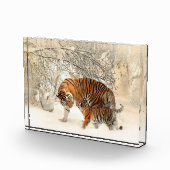 冬の風景の虎の家族フォトブロック フォトブロック (右)