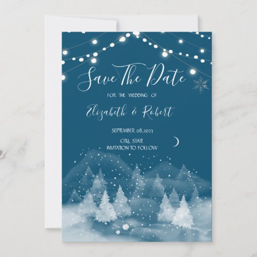 冬の風景の雪の日付を保存 セーブザデート (正面)