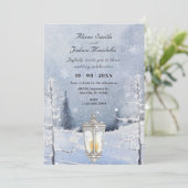 冬の風景の雪の結婚森 招待状 (スタンド正面)