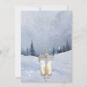 冬の風景の雪の結婚森 招待状 (裏面)