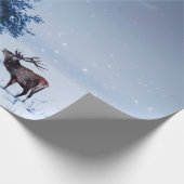 冬の風景は青い色。孤独なツリーとwi ラッピングペーパー (角)