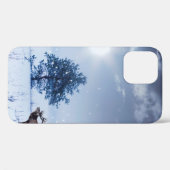 冬の風景は青い色。孤独なツリーとwi Case-Mate iPhoneケース (裏面 (横))