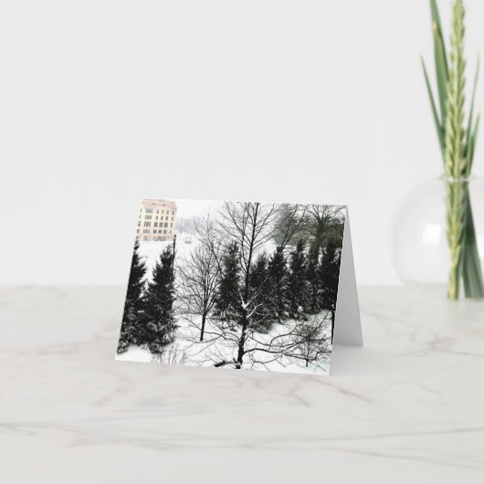 冬の風景を閉じたホリデーカード シーズンカード (正面)