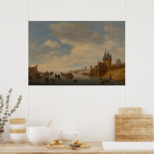 冬の風景アットアーネム | 1653 ポスター (キッチン)