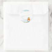 冬の風景イラストレーションとロビン ラウンドシール (バッグ)