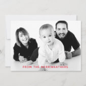 冬の風景イラストレーションクリスマスフォトカード (裏面)