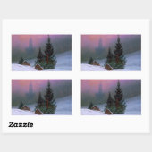 冬の風景カスパールデヴィッドフリードリッヒ 長方形シール (シート)
