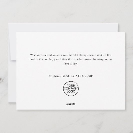 冬の風景クリスマスパイン企業のツリー シーズンカード (裏面)