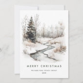 冬の風景クリスマスパイン企業のツリー シーズンカード (正面)