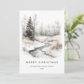 冬の風景クリスマスパイン企業のツリー シーズンカード (スタンド正面)