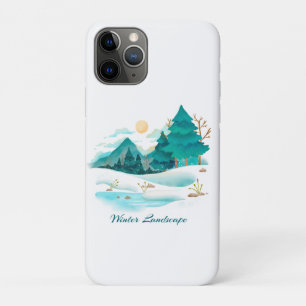 冬の風景グリーンiPhone / iPadケース iPhone 11 Proケース