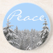 冬の風景コースター雪の覆われた森の贈り物 コースター (正面)