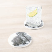 冬の風景コースター雪の覆われた森の贈り物 コースター (側面)