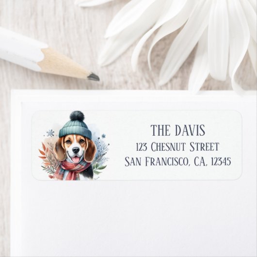 冬の風景スカーフビーグル –  ラベル (インサイチュ)